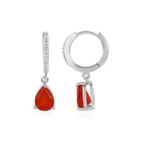 Red Onyx Silver Earrings