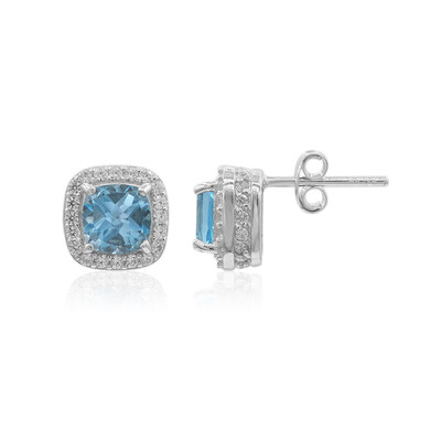 Swiss Blue Topaz Silver Earrings