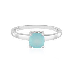 Aqua Chalcedony Silver Ring