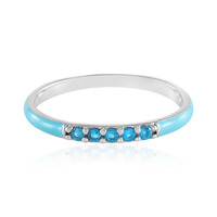 Neon Blue Apatite Silver Ring