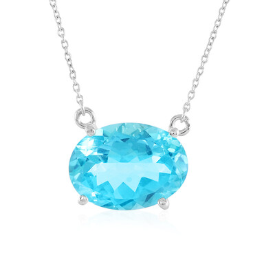 Paraiba Color Topaz Silver Necklace