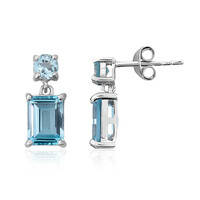 Sky Blue Topaz Silver Earrings