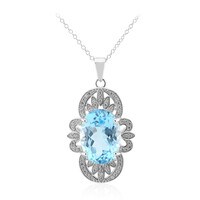 Sky Blue Topaz Silver Necklace