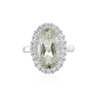 Green Amethyst Silver Ring