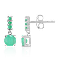 Brazilian Emerald Silver Earrings