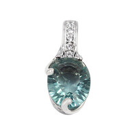 Green Fluorite Silver Pendant