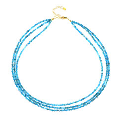 Neon Blue Apatite Silver Necklace