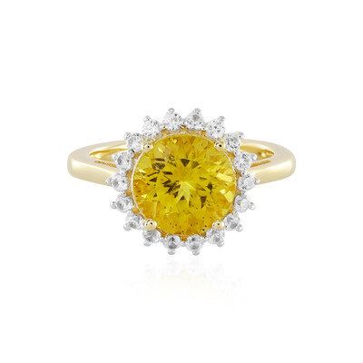 Golden Apatite Silver Ring