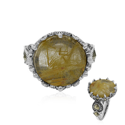 Rutile Quartz Silver Ring (Annette classic)