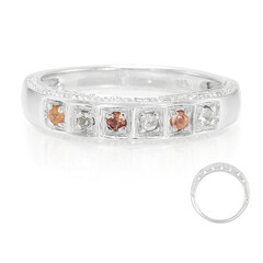 Orange Sapphire Silver Ring