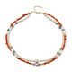 Peach Freshwater Pearl Silver Necklace (Riya)