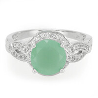 Green Chalcedony Silver Ring