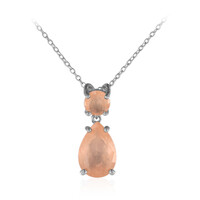 Peach Pastel Quartz Silver Necklace