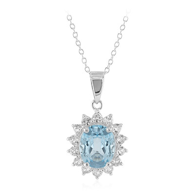 Sky Blue Topaz Silver Necklace