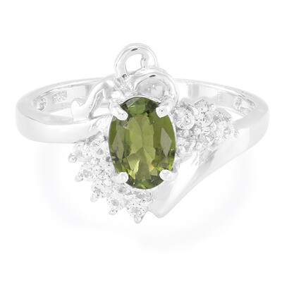 Cuprian Tourmaline Silver Ring