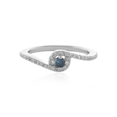 I3 Blue Diamond Silver Ring