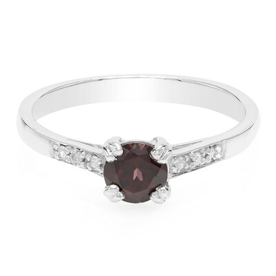 Red Zircon Silver Ring