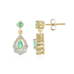 Colombian Emerald Silver Earrings