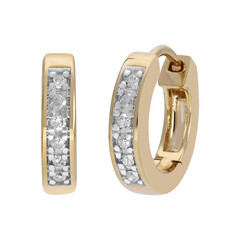 14K PK (I) Diamond Gold Earrings