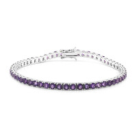 Zambian Amethyst Silver Bracelet