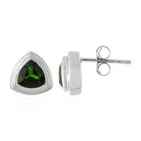 Russian Diopside Silver Earrings