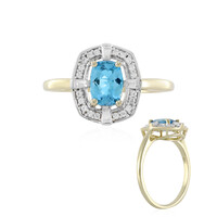 9K Swiss Blue Topaz Gold Ring (Adela Gold)