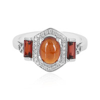 Hessonite Garnet Silver Ring