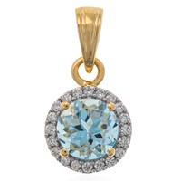 14K AAA Aquamarine Gold Pendant