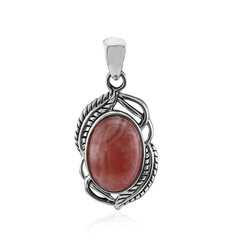 Rhodochrosite Silver Pendant