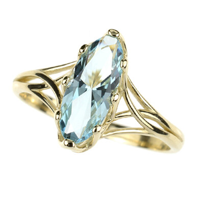 9K Sky Blue Topaz Gold Ring (dagen)