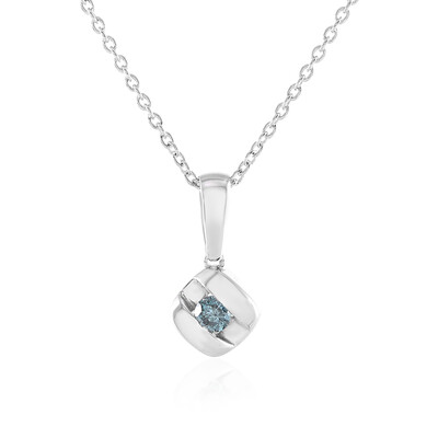 I2 Blue Diamond Silver Necklace