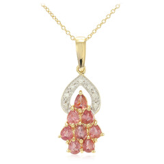 18K Unheated Padparadscha Sapphire Gold Necklace (AMAYANI)