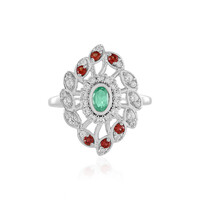 Russian Emerald Silver Ring