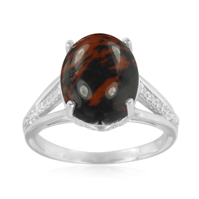 Mahogany Obsidian Silver Ring