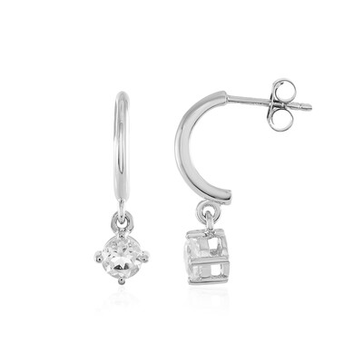 White Topaz Silver Earrings