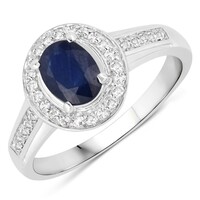 Blue Sapphire Silver Ring