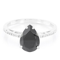 Black Spinel Silver Ring