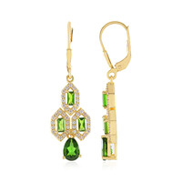 Russian Diopside Silver Earrings