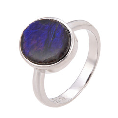 Ammolite Silver Ring