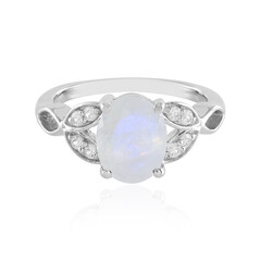 Rainbow Moonstone Silver Ring