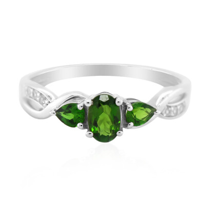 Russian Diopside Silver Ring