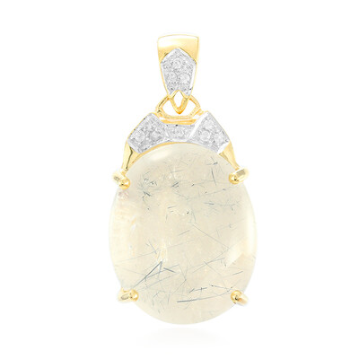 9K Mutuca Rutile Quartz Gold Pendant