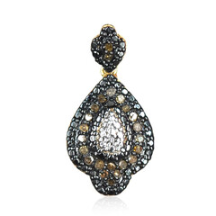 PK Cognac Diamond Silver Pendant