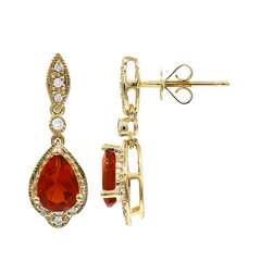 14K Mexican Fire Opal Gold Earrings (CIRARI)