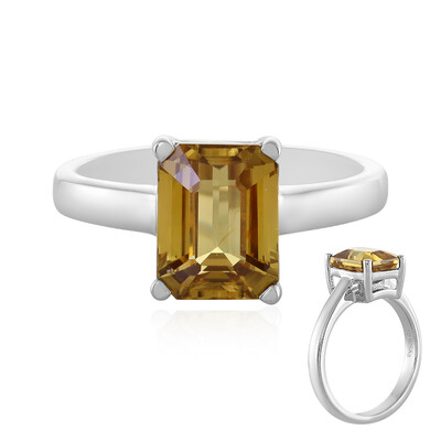 Yellow Zircon Silver Ring