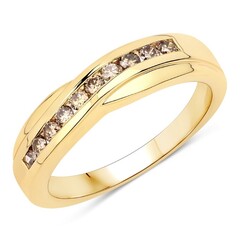 I2 Champagne Diamond Silver Ring