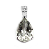 Green Amethyst Silver Pendant