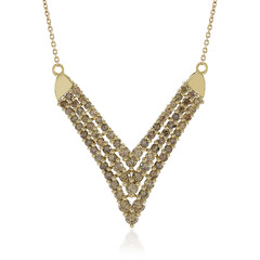 14K I2 Champagne Diamond Gold Necklace (de Melo)