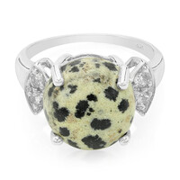 Dalmatian Jasper Silver Ring