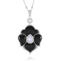 Black Agate Silver Necklace (Dallas Prince Designs)